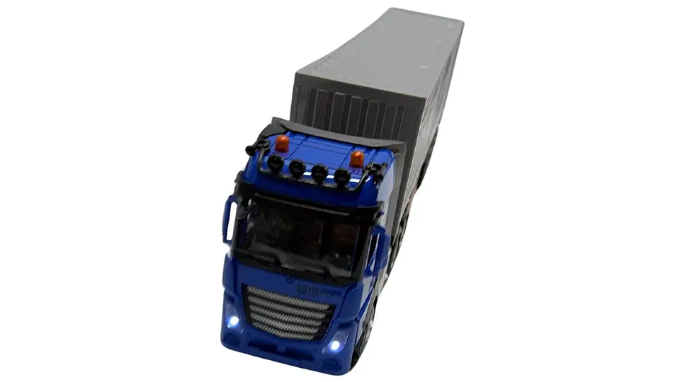 Tractomula Contenedor A Control Remoto Pilas Con Luz Sonido Gris Oscuro 3