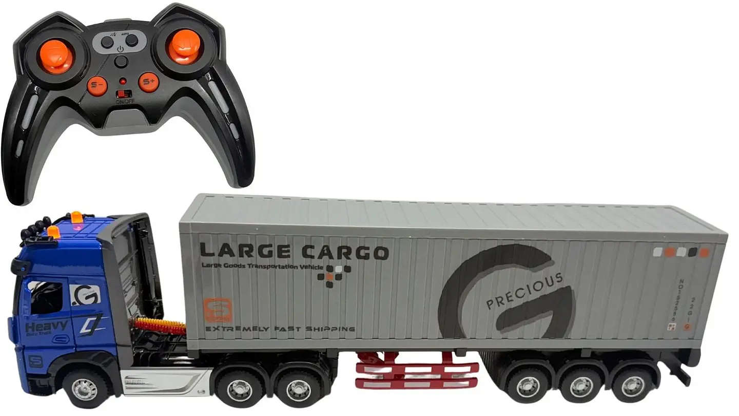 Tractomula Contenedor A Control Remoto Pilas Con Luz Sonido Gris Oscuro 6
