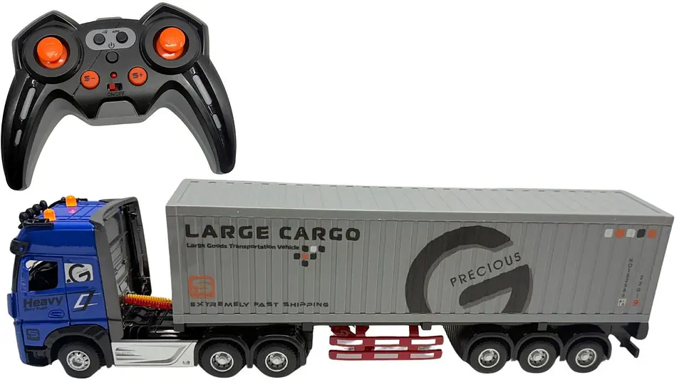 Tractomula Contenedor A Control Remoto Pilas Con Luz Sonido Gris Oscuro 6