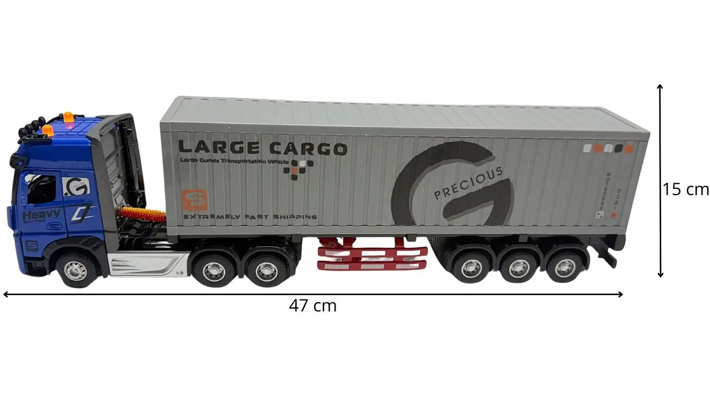 Tractomula Contenedor A Control Remoto Pilas Con Luz Sonido Gris Oscuro 7