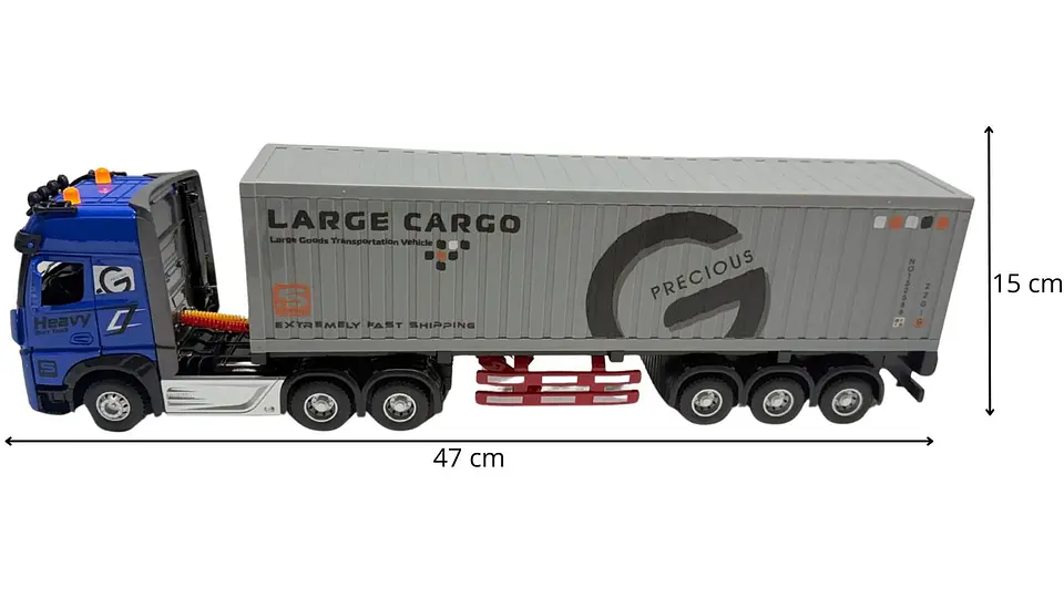 Tractomula Contenedor A Control Remoto Pilas Con Luz Sonido Gris Oscuro 7