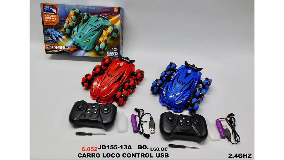 Carro Loco Pila Incluida Luces Sonido Humo A Control Remoto 7