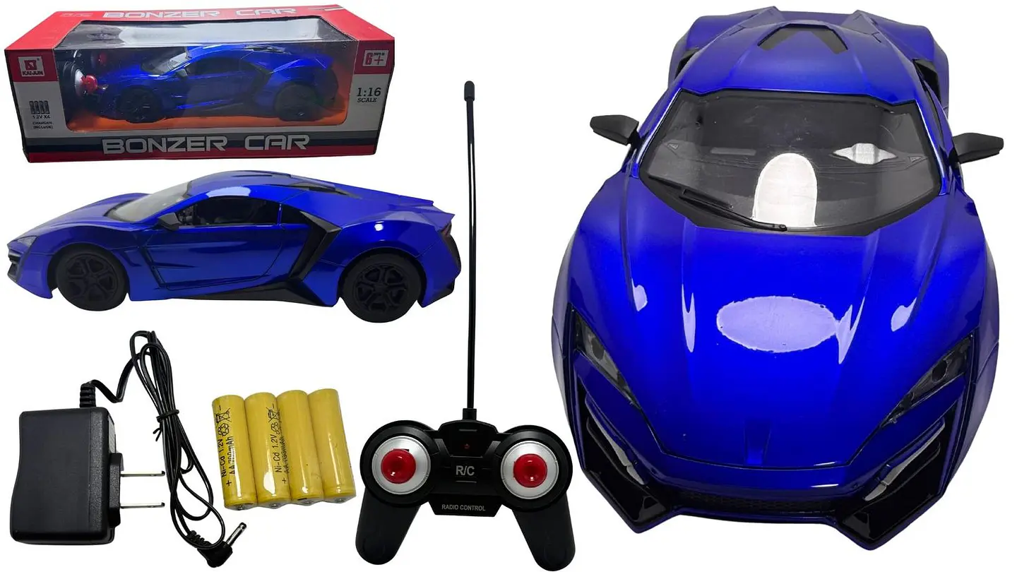 Carro Deportivo Metalizado Pila A Control Remoto De Plástico 2
