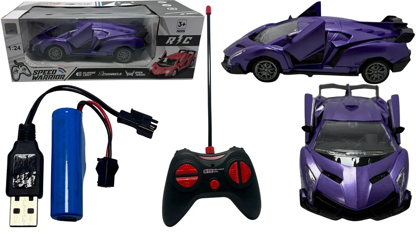 Carro Sport Niña Luz Recargable A Control Remoto Abre Puerta 1