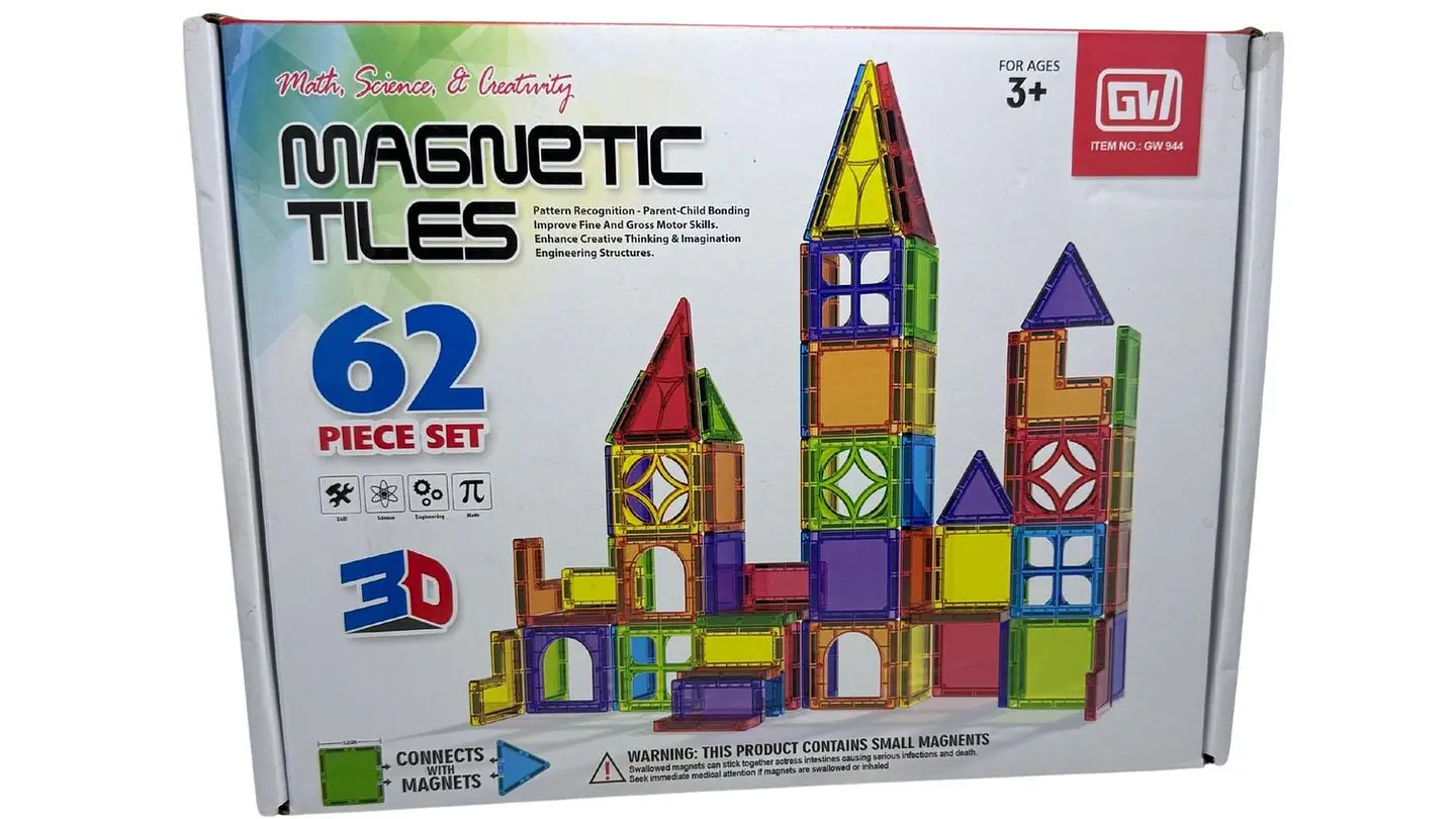 Bloques Magnéticos Set Construcción Imanes Educativos 62 Pcs Imanes 2