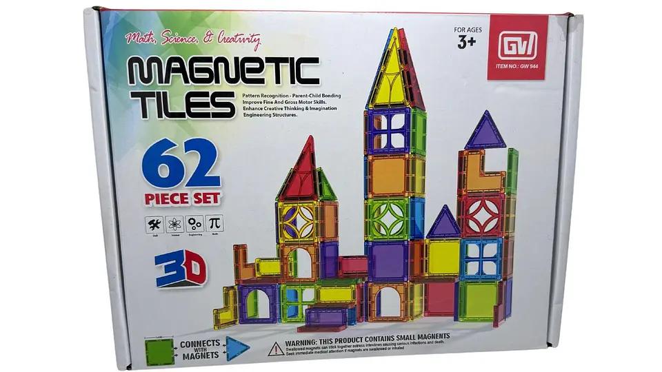 Bloques Magnéticos Set Construcción Imanes Educativos 62 Pcs Imanes 2