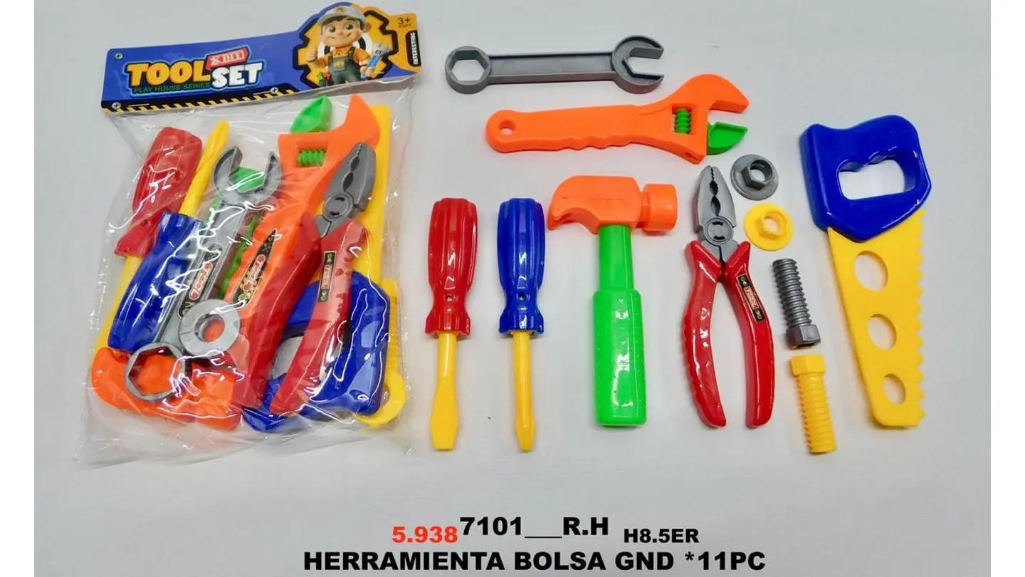 Juego Set Kit De Herramientas Plástico X11 Piezas Para Niños 7