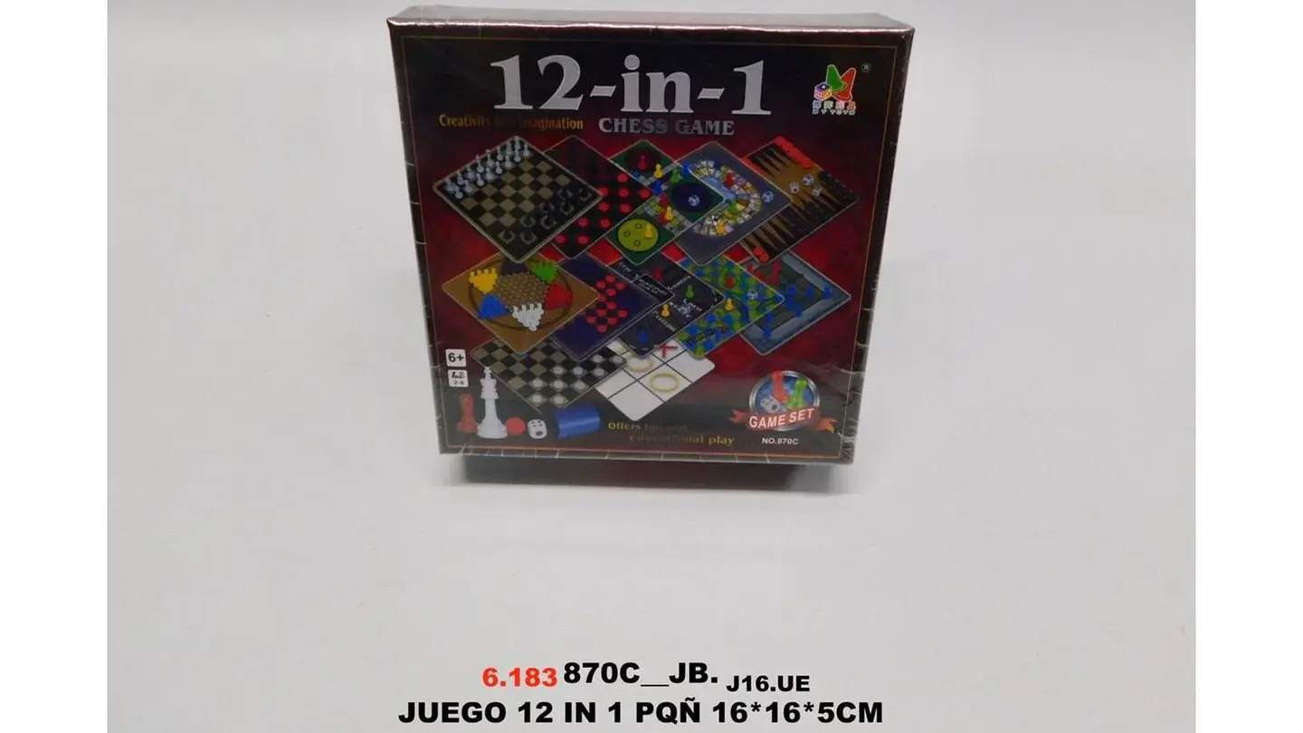 6 Tableros 12 en 1 Juegos de Mesa funny familia Dados fichas 8