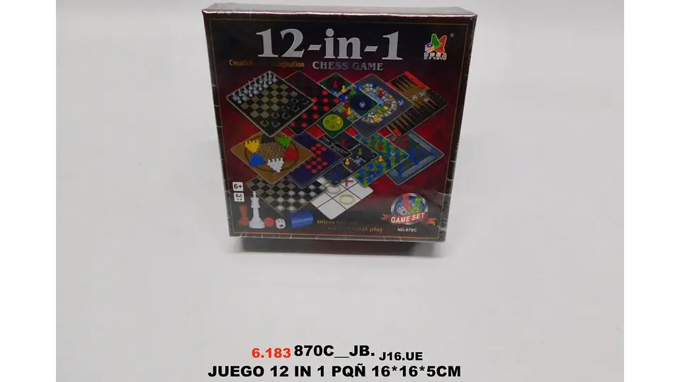 6 Tableros 12 en 1 Juegos de Mesa funny familia Dados fichas 8