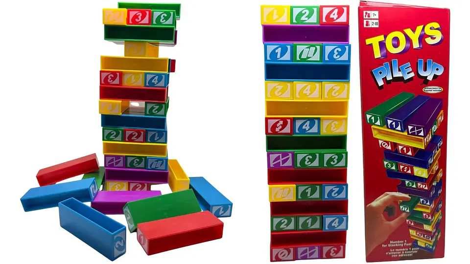 Jenga de colores UNO Tipo Jenga Juego de Mesa Niños Plástico 1