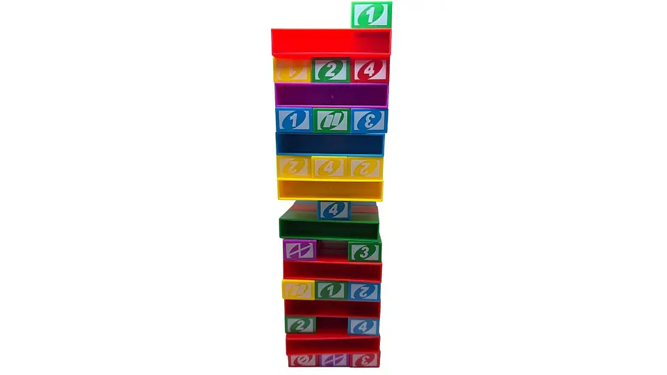 Jenga de colores UNO Tipo Jenga Juego de Mesa Niños Plástico 4