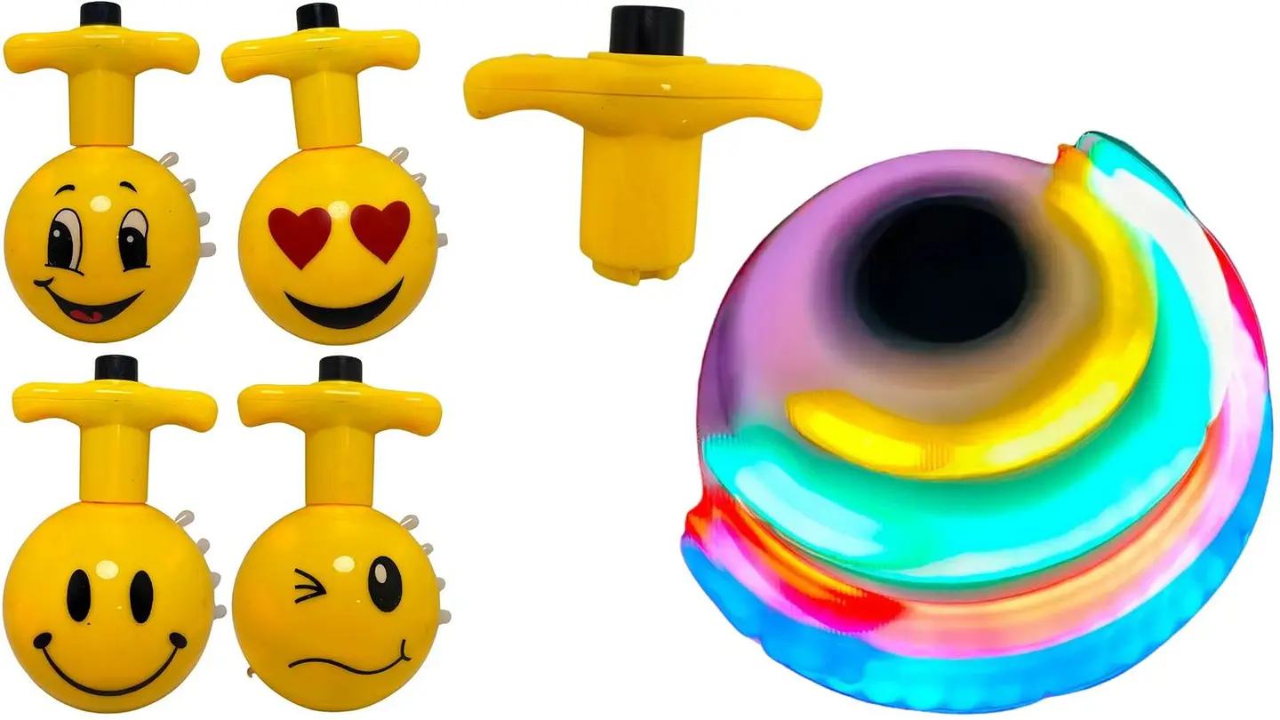 Trompo X1 Luces Emojis Smile Musica Amarillo Divertido Niños 2