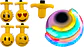Trompo X1 Luces Emojis Smile Musica Amarillo Divertido Niños - Miniatura 2