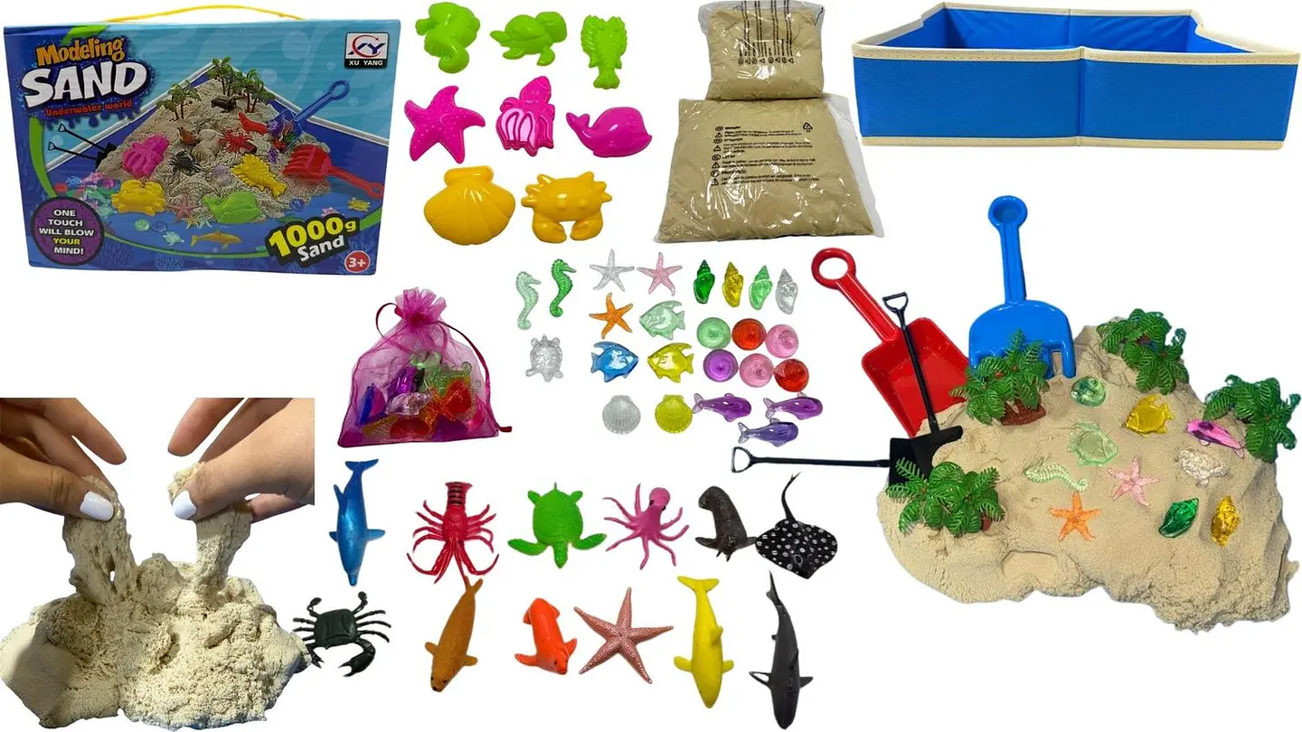 Arenero Animales Accesorios juguete Arena Artificial Moldes 1