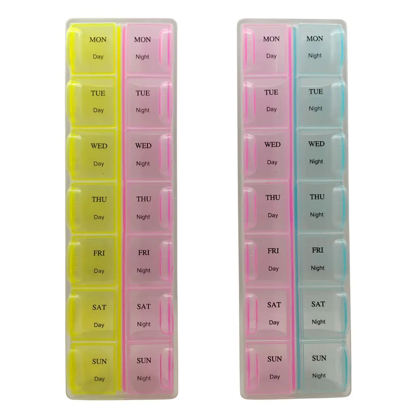Pastillero Semanal De 14 Compartimientos En Espanol Multicolor 1