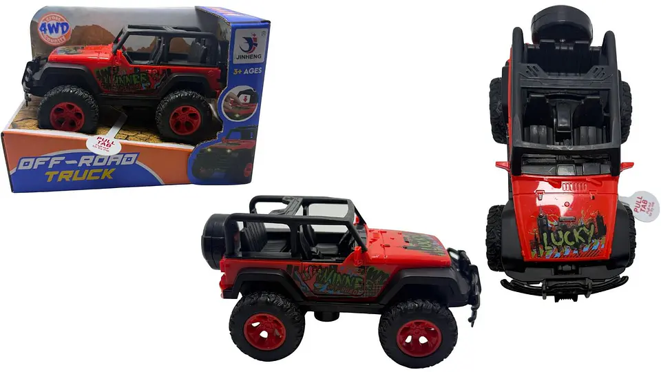 Carro manual Tab luz sonido forma jeep colores Juguete niños 4