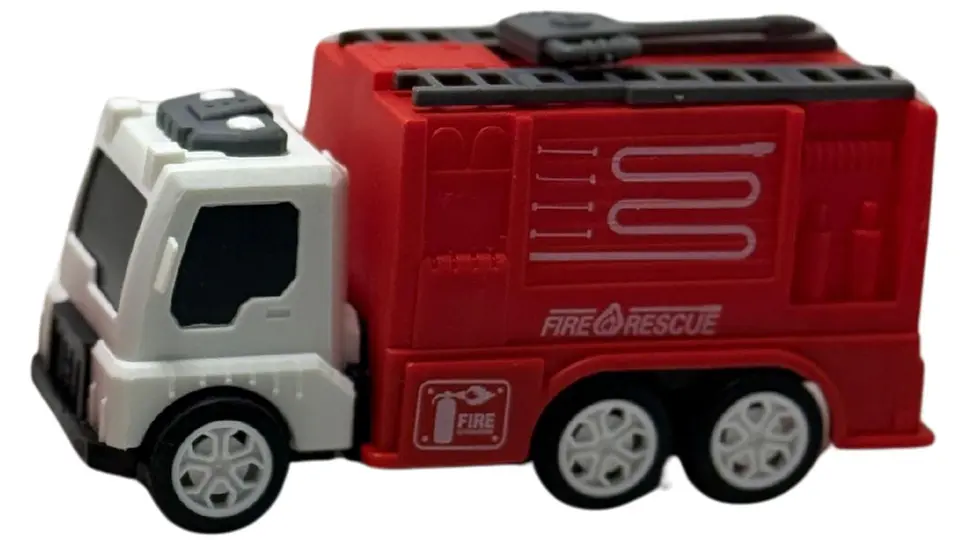 Juguete Set de Carros Manuales Rojo de Bomberos X3und Niños 3