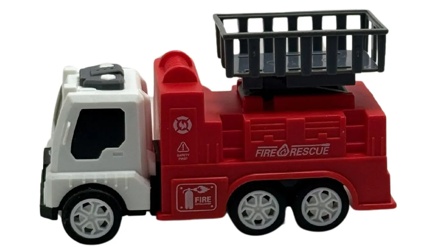 Juguete Set de Carros Manuales Rojo de Bomberos X3und Niños 4