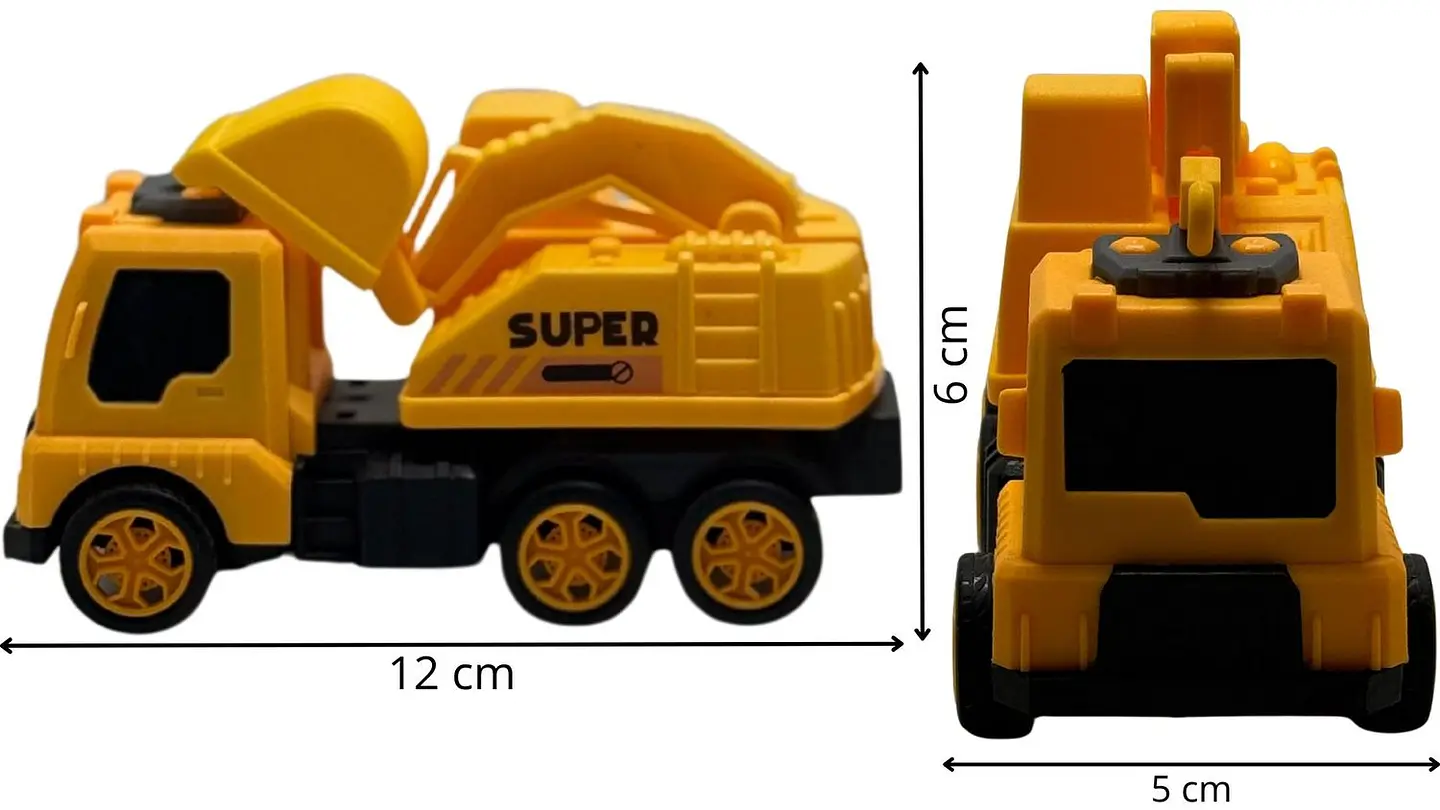 Juguete kit de Carros Manuales Amarillo de Construcción X3und Niños 6