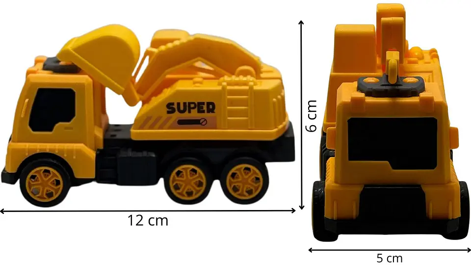 Juguete kit de Carros Manuales Amarillo de Construcción X3und Niños 6
