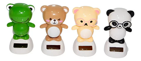 Adorno De Mesa Animales Mascota Solar Oso Sapito  7328-5 