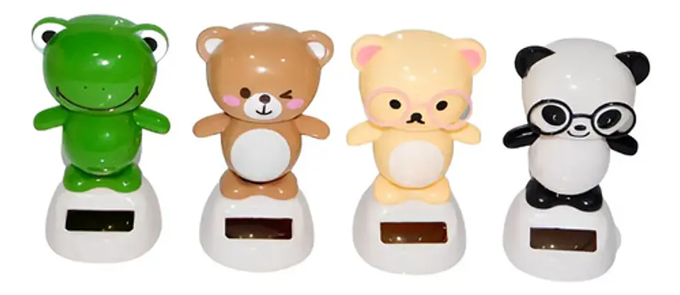 Adorno De Mesa Animales Mascota Solar Oso Sapito  7328-5  1