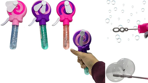 Burbujero Paleta De Dulce +ventilador Juguete Niños Portátil Pasteles