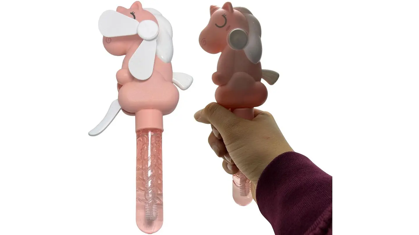 Burbujero Unicornio + ventilador Juguete Para Niños Portátil 6