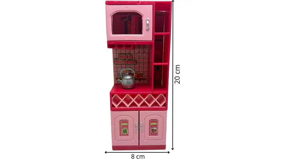 Mini Cocina De Juguete Accesorios Rosado Para Niñas 2 partes 2