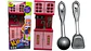Mini Cocina De Juguete Accesorios Rosado Para Niñas Portátil - Miniatura 1