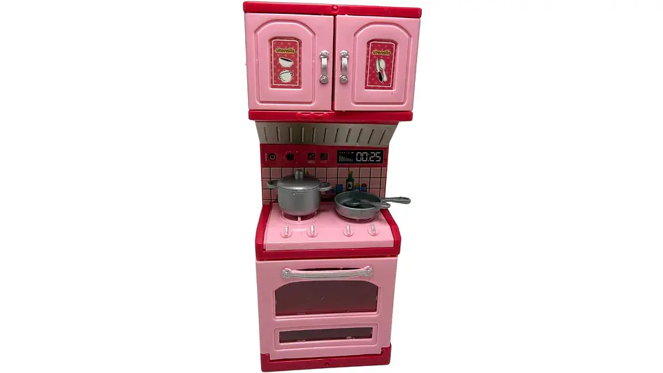 Mini Cocina De Juguete Accesorios Rosado Para Niñas 2 partes 4