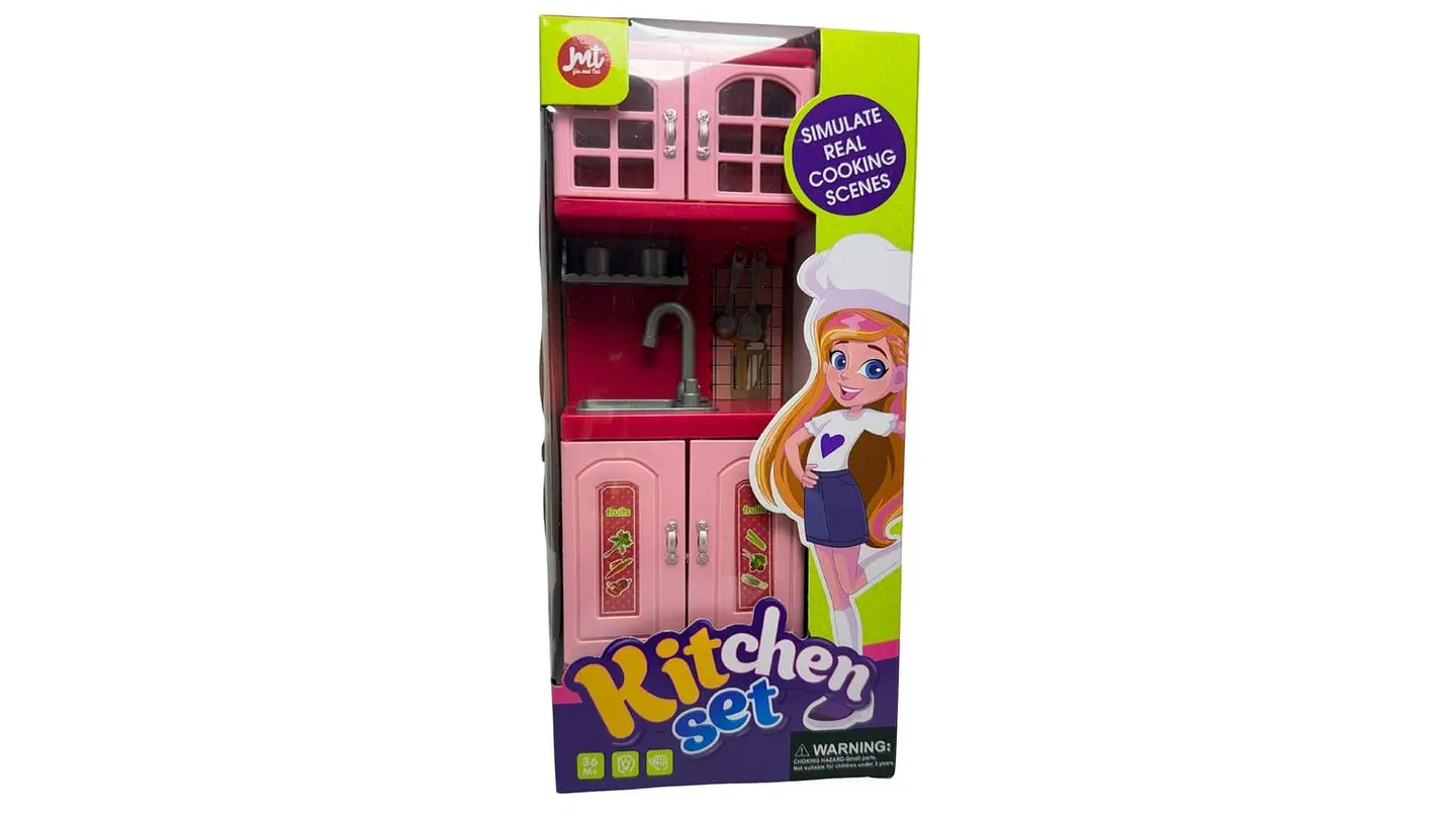 Mini Cocina De Juguete Accesorios Rosado Para Niñas Portátil 3