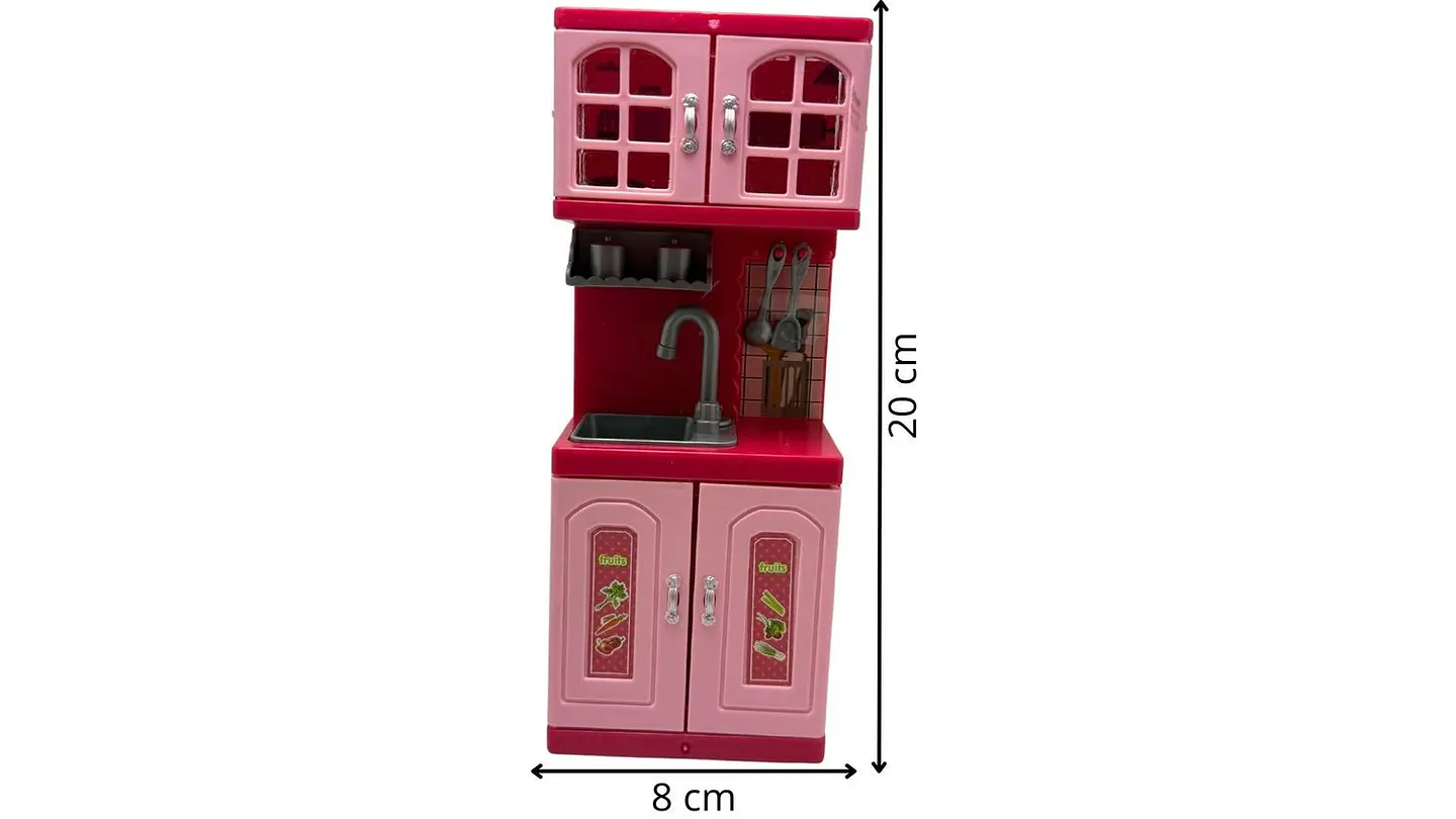 Mini Cocina De Juguete Accesorios Rosado Para Niñas Portátil 5