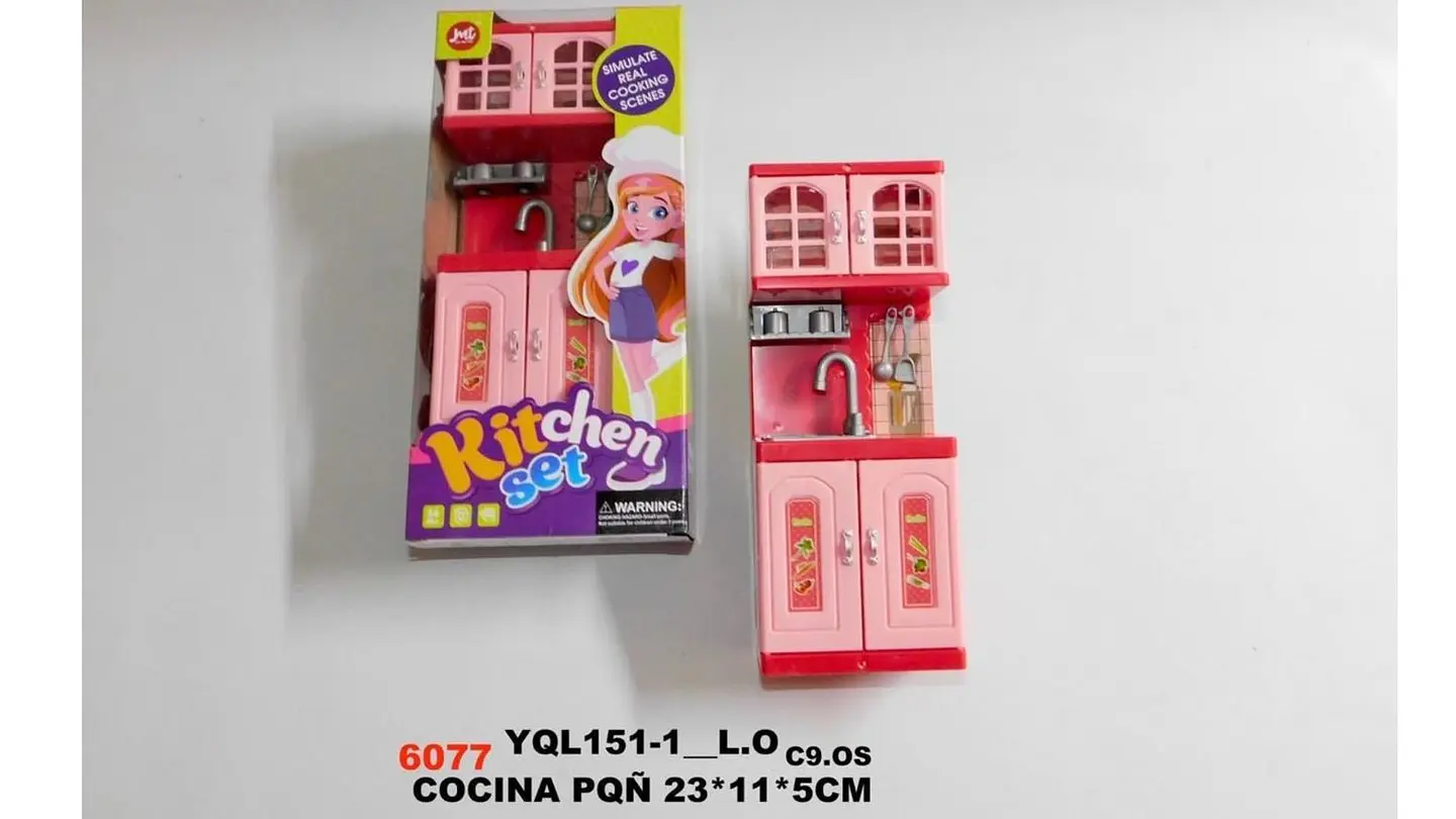 Mini Cocina De Juguete Accesorios Rosado Para Niñas Portátil 6