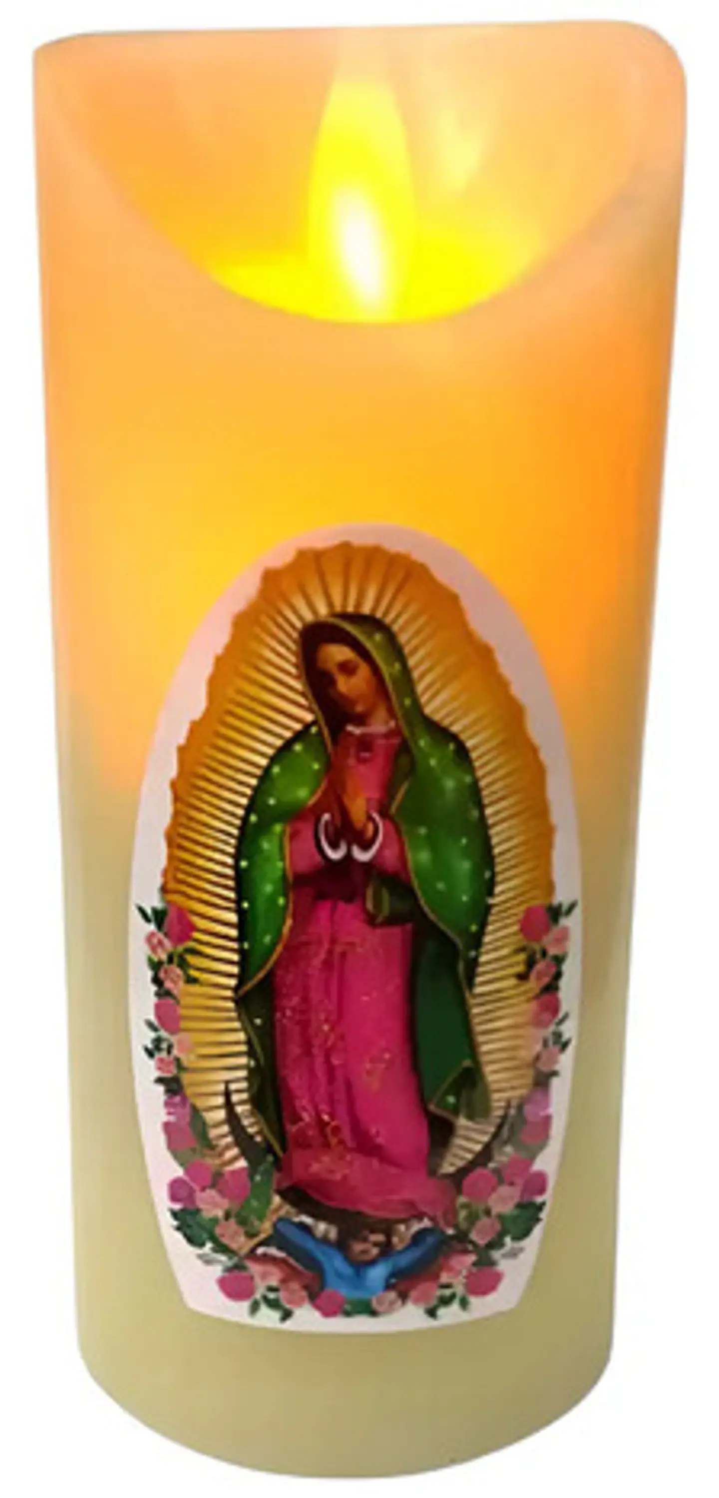 Virgen De Guadalupe  Vela Pilas Led Luz Decoración Yb5312 1