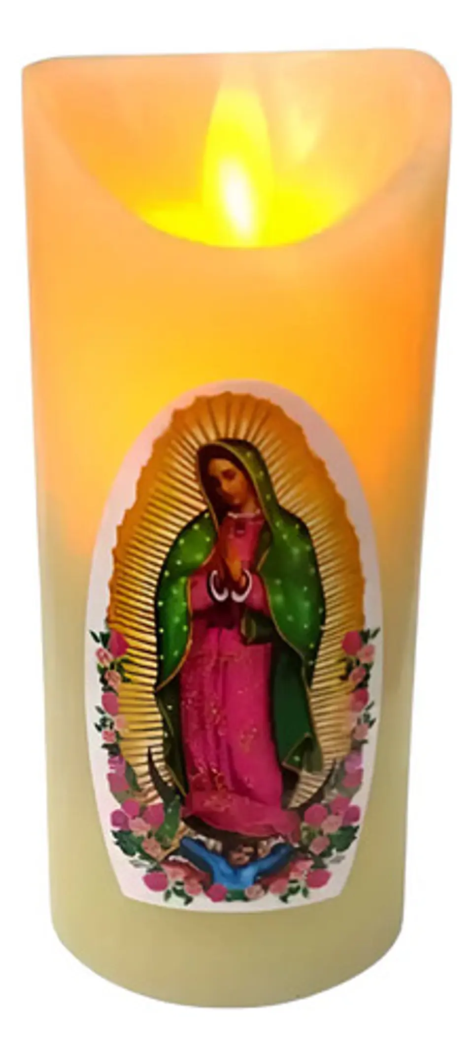 Virgen De Guadalupe  Vela Pilas Led Luz Decoración Yb5312 1