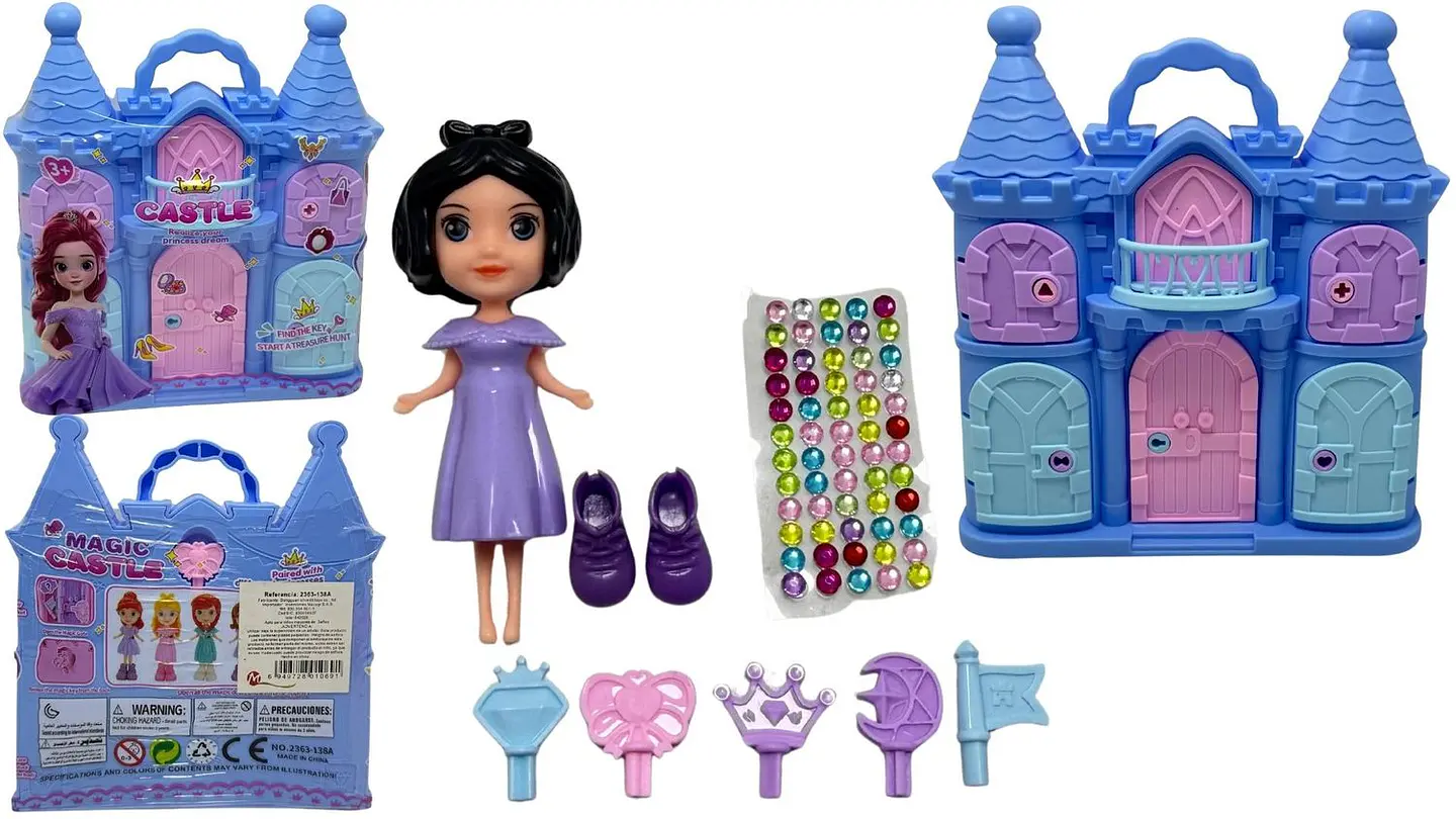 Mini castillo X1und Con llaves didáctico Muñecas Accesorios 2