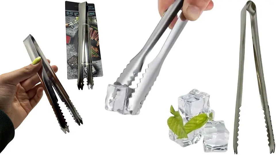 Pinzas Para Hielo Acero Inoxidable Whisky Cocina Profesional 1