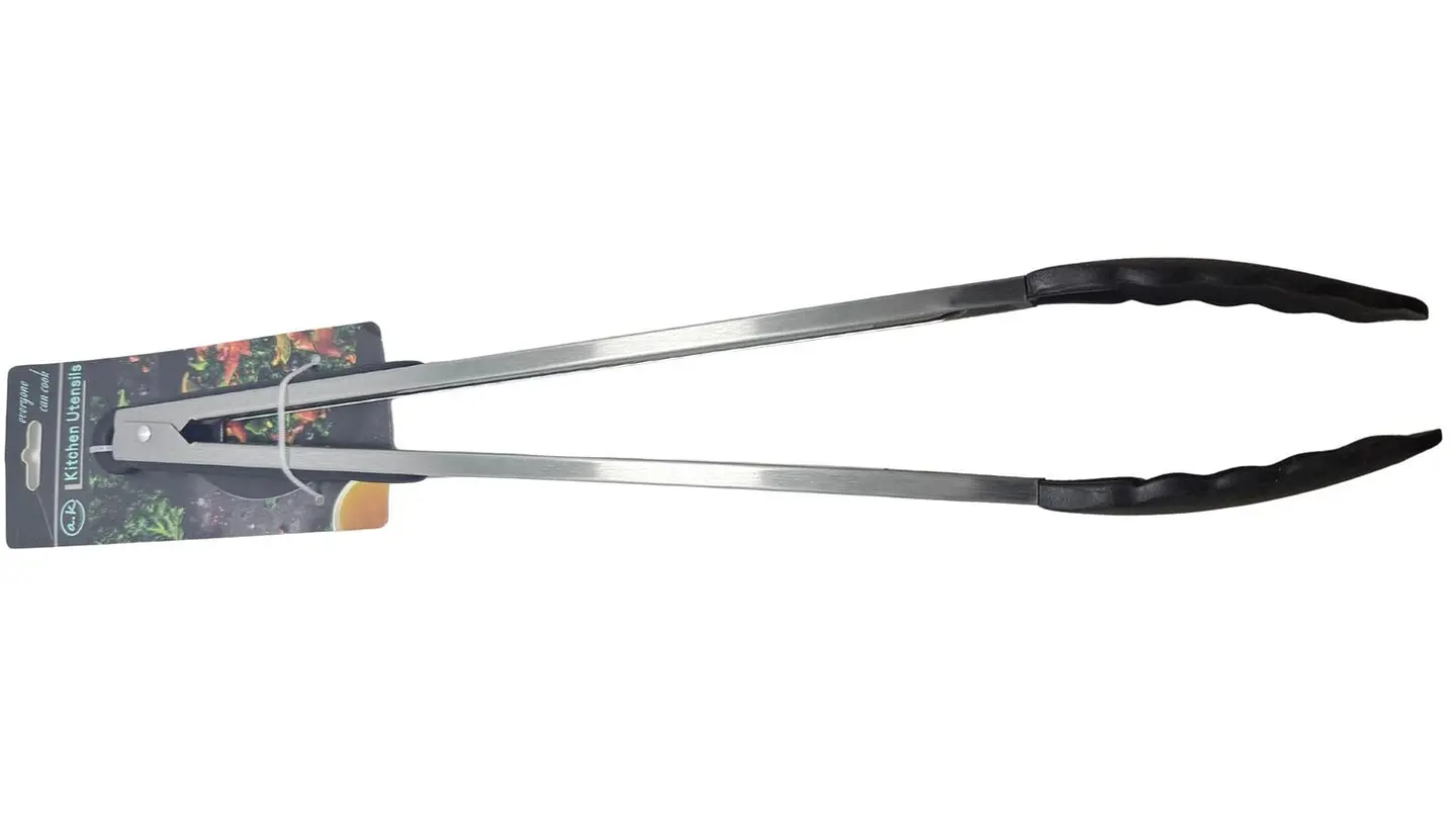 Pinza  En Acero Inoxidable Coctel Para Asados punta silicona 2