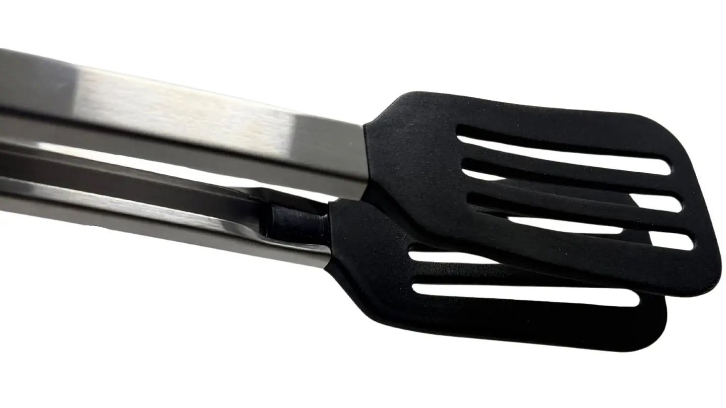 Pinza Acero Inoxidable Par Asados Cocina Punta Pala Silicona 3