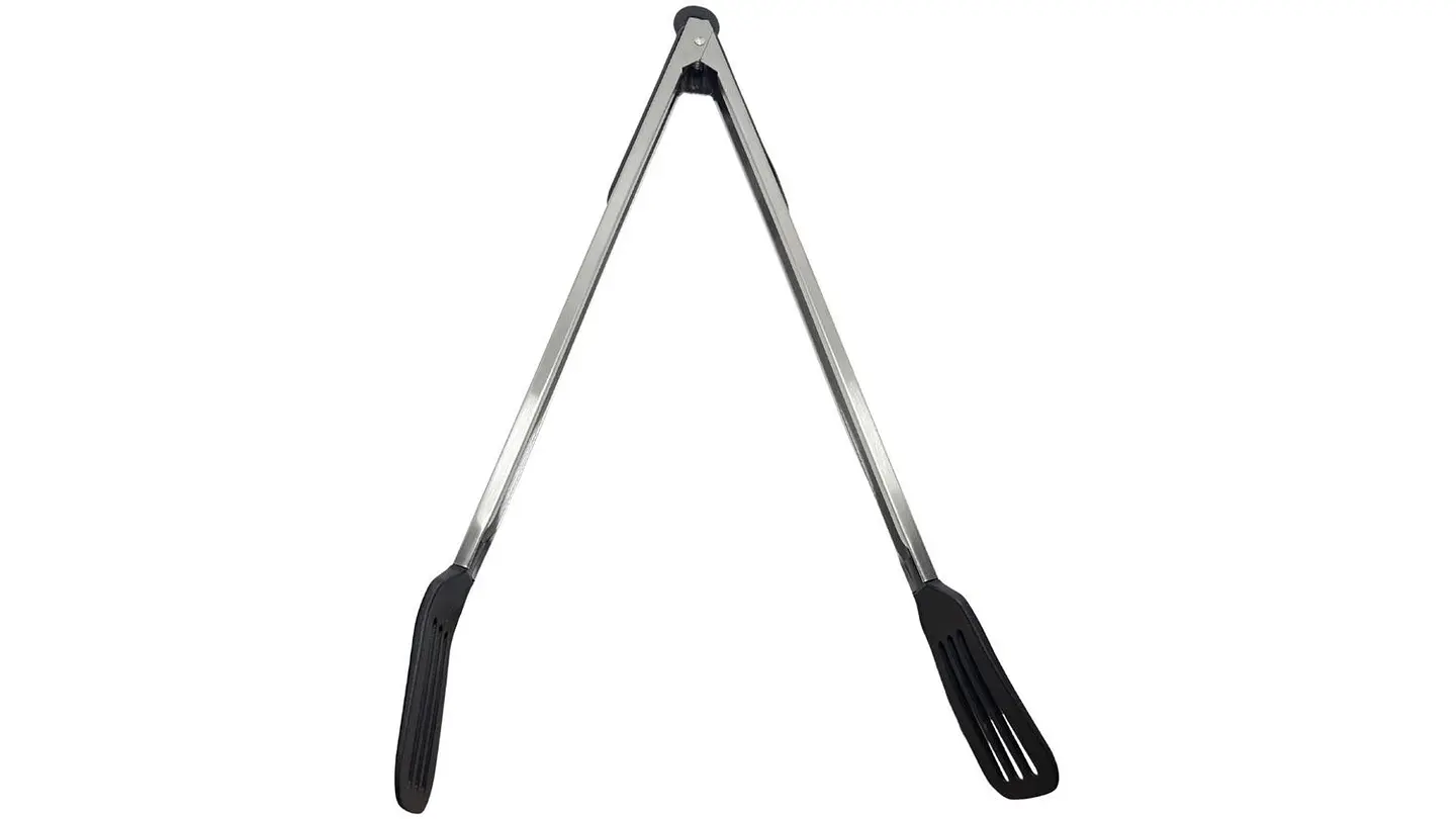 Pinza Acero Inoxidable Par Asados Cocina Punta Pala Silicona 4