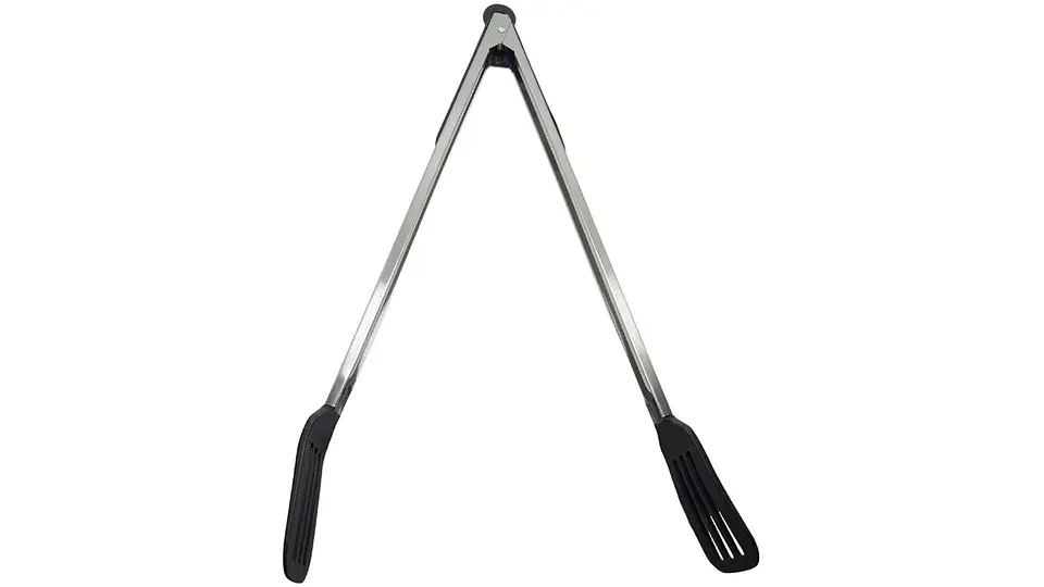 Pinza Acero Inoxidable Par Asados Cocina Punta Pala Silicona 4