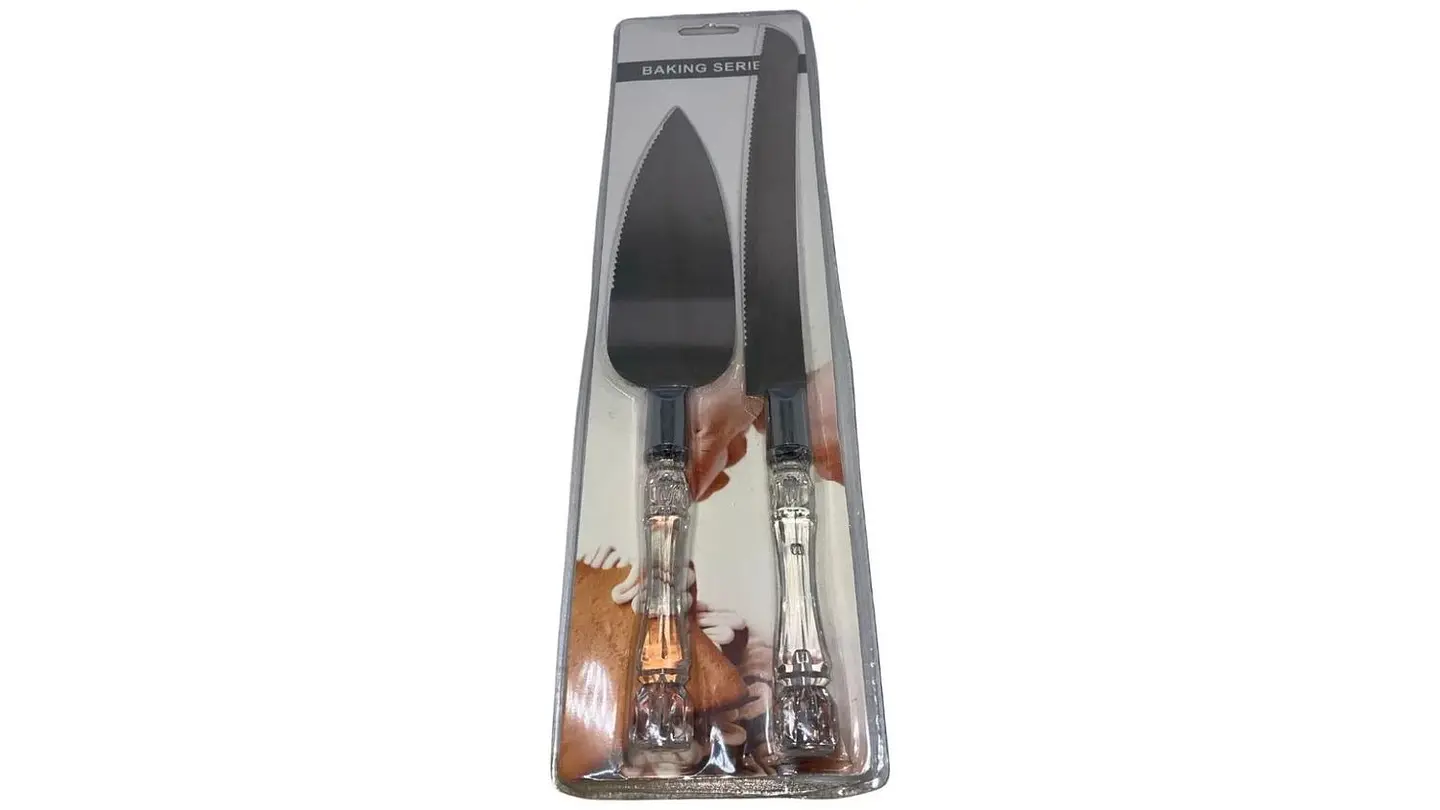 Juego Cuchillo + Pala Espatula Acero Ponque Boda Matrimonio Plateado 3