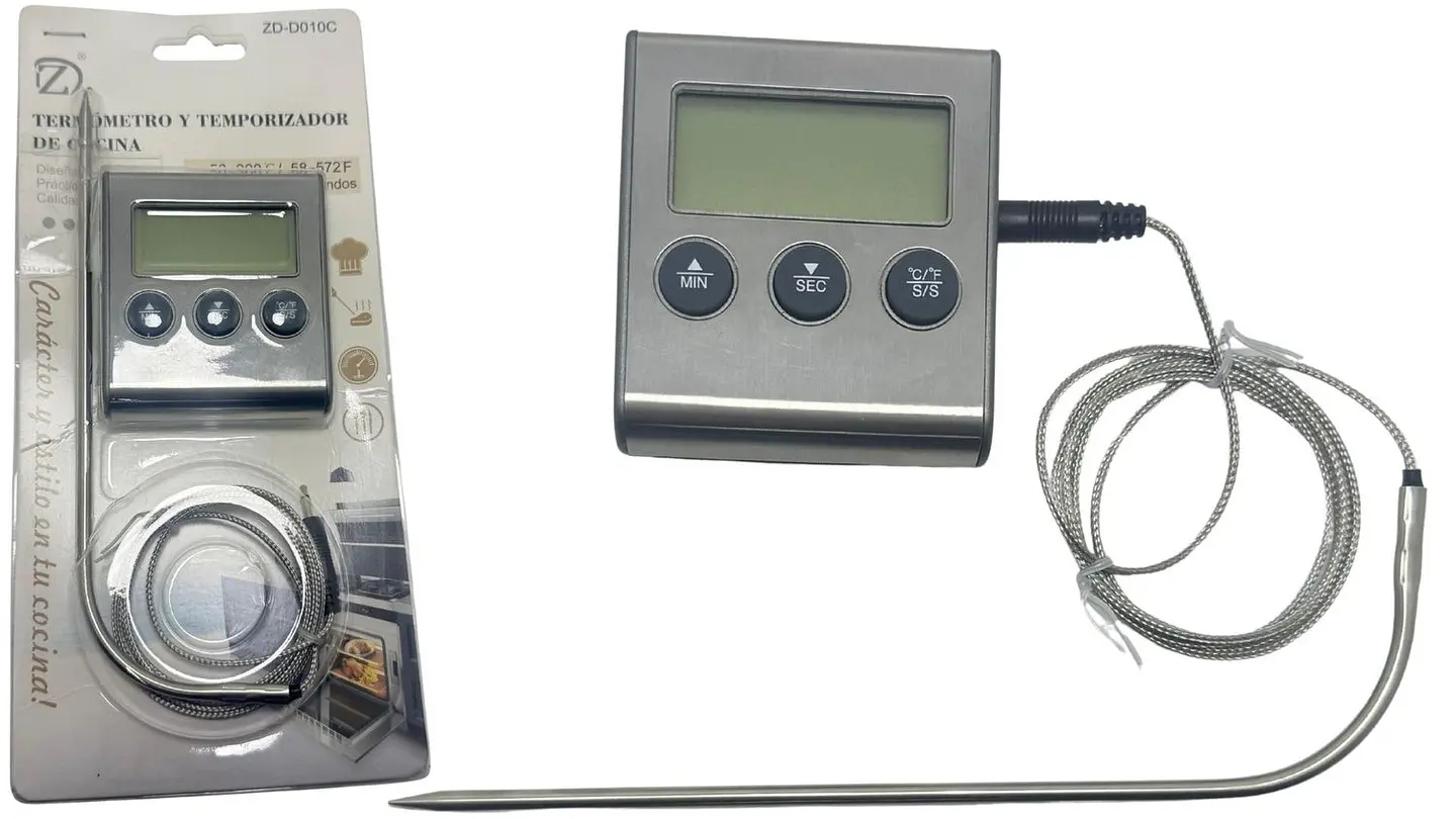 Termómetro e Hidrómetro Digital  de cocina Horno Cocina Acero Inoxidable Sonda 1