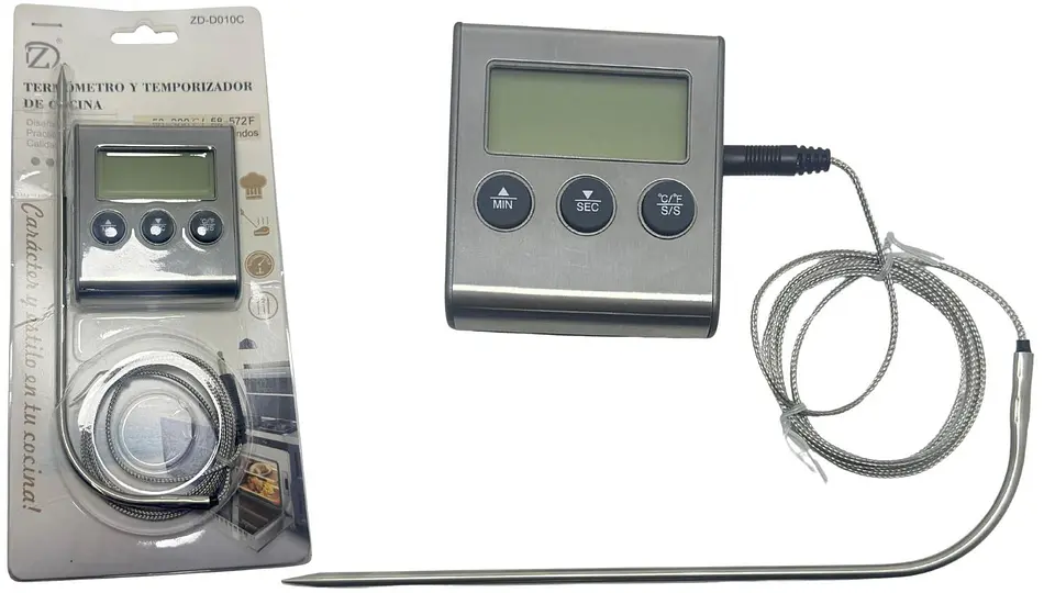 Termómetro e Hidrómetro Digital  de cocina Horno Cocina Acero Inoxidable Sonda 1