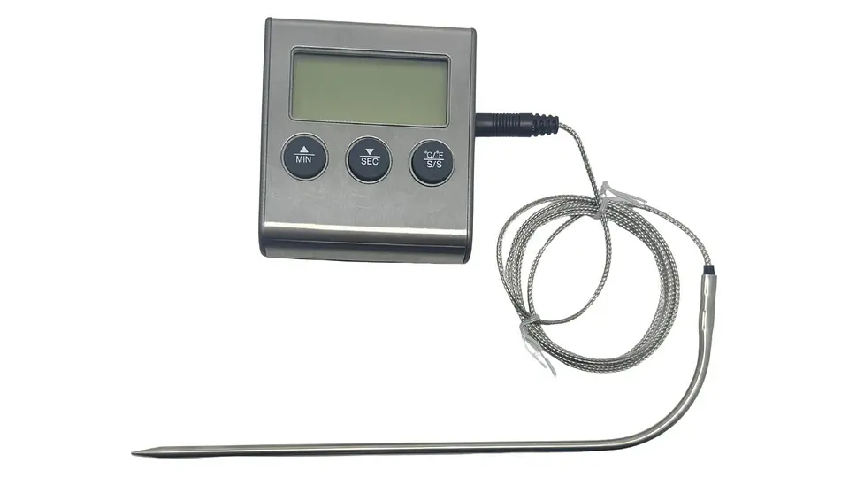 Termómetro e Hidrómetro Digital  de cocina Horno Cocina Acero Inoxidable Sonda 7