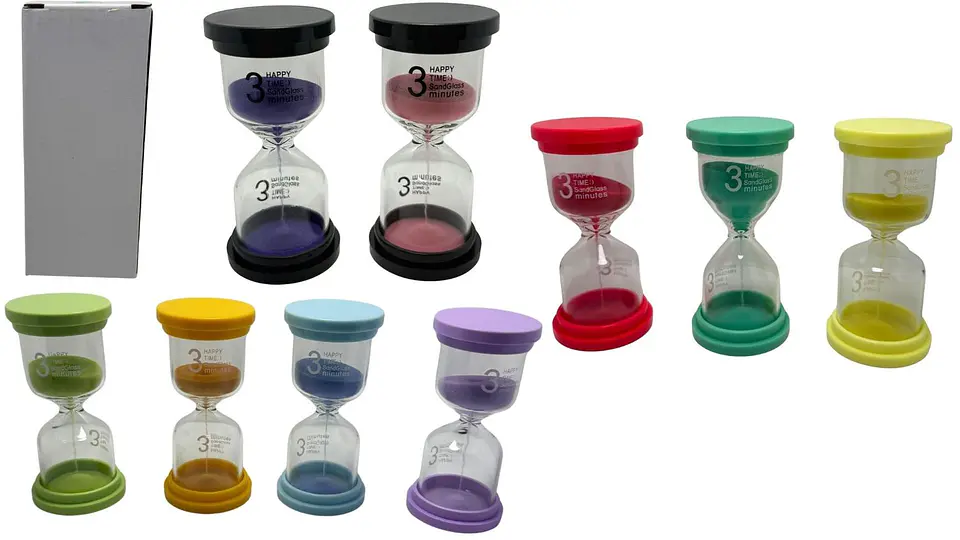 Reloj Arena 3 Minutos Tiempo Real Temporizador Decoración Vidrio 1