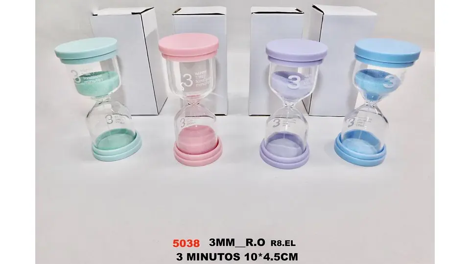 Reloj Arena 3 Minutos Tiempo Real Temporizador Decoración Vidrio 7