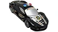 Carro Policía Luces Coche Auto Control Remoto Recargable Policía Negro - Miniatura 3