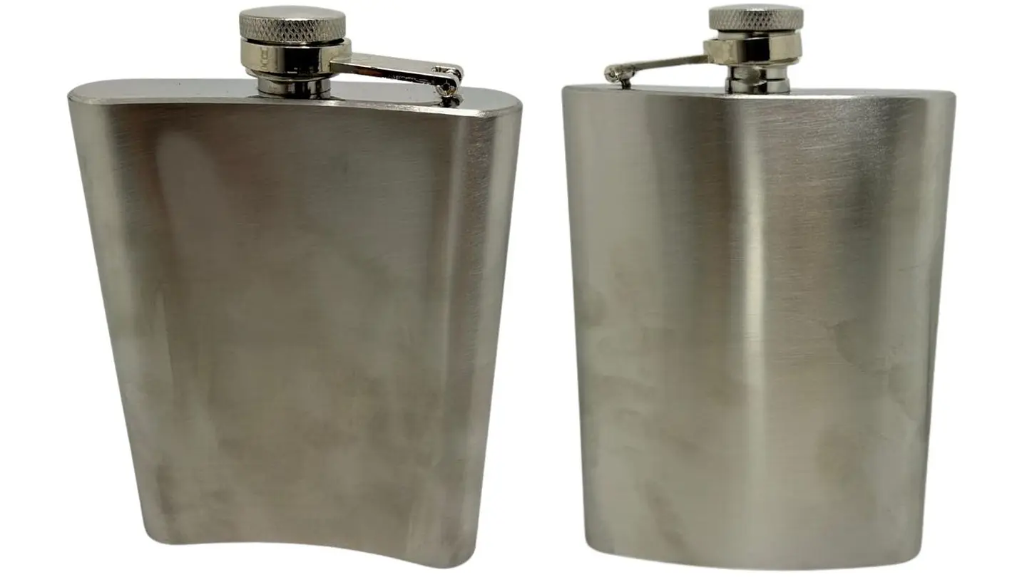 Whiskera Licorera Metálica Plateada De 8onz Acero Inoxidable 5